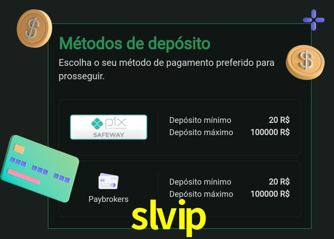 O cassino slvip oferece uma grande variedade de métodos de pagamento